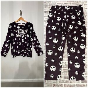 Disney Nightmare Before Xmas Pajama Set 2 Pc Velour Jack Women’s XL 16-18 Purple